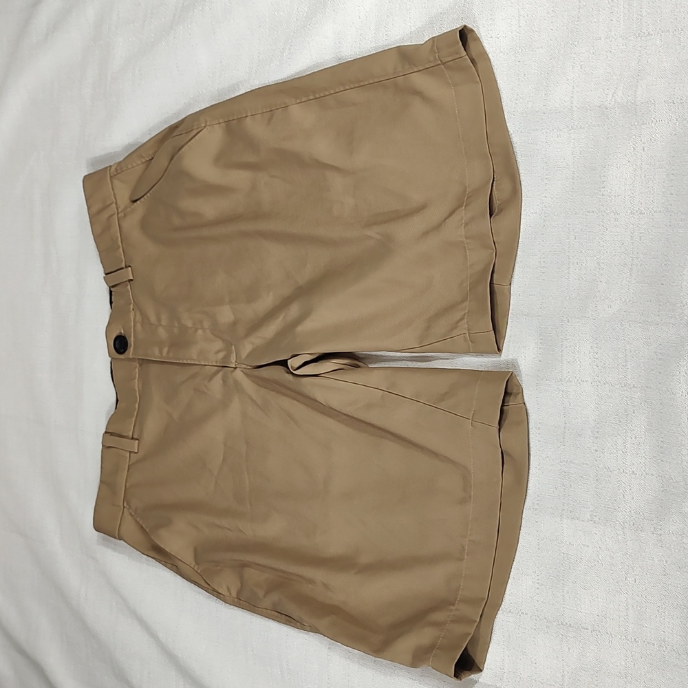 MSX By Michael Strahan Tan Brown Button and Zipper Front Mens Shorts Size 32